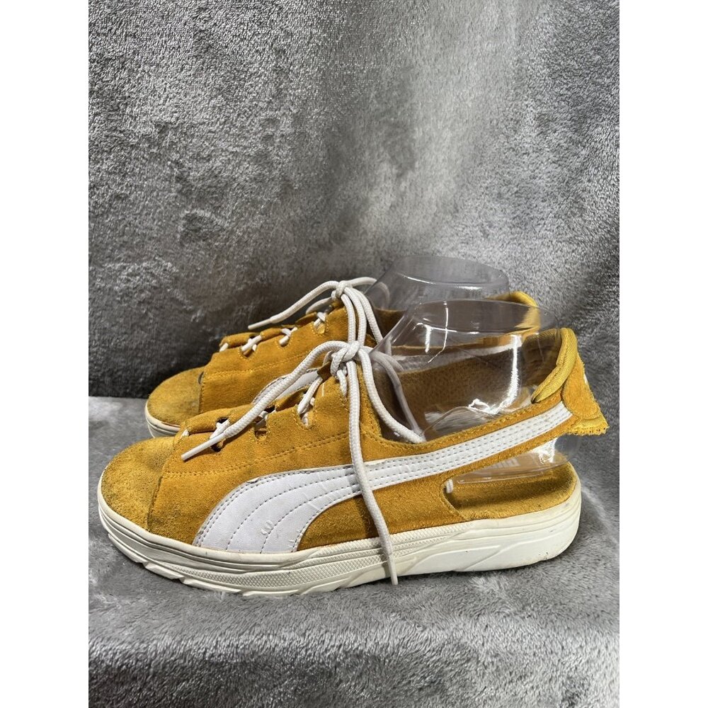 Vtg 90s PUMA Woman’s‎ 11 Open Toe Lace Slingback Trainer Sneaker Platform Suede